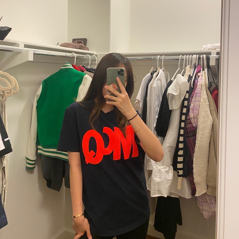 Alexander McQueen Women Navy Logo T-shirt